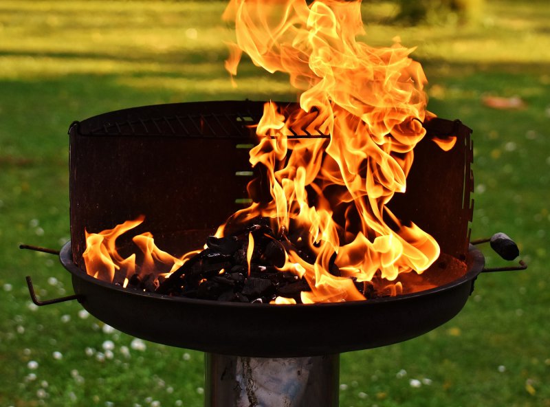 Wird genutzt, um aufzuzeigen, dass der Grill sehr heiß werden kann