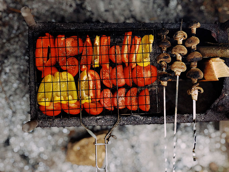 Grillen von Gemüse per Smoker