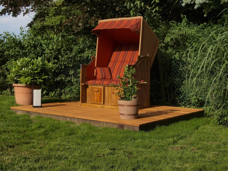 Strandkorb im Garten Strandkorb im Garten