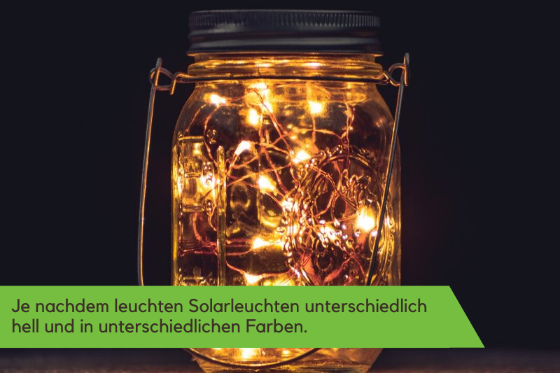 Solarlampe im Dunkeln Leuchtende Solarlampe